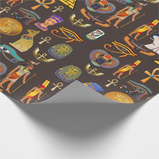 Altes ägyptisches Hieroglyphisches Muster Geschenkpapier (Ecke)