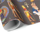 Altes ägyptisches Hieroglyphisches Muster Geschenkpapier (Rolleneckpunkt)