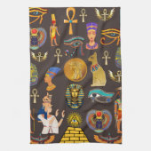 Altes ägyptisches Hieroglyphisches Muster Geschirrtuch (Vertikal)