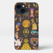 Altes ägyptisches Hieroglyphisches Muster iPhone Hülle (Rückseite)