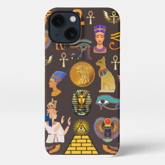 Altes ägyptisches Hieroglyphisches Muster iPhone Hülle (Rückseite)