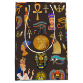 Altes ägyptisches Hieroglyphisches Muster Mittlere Geschenktüte (Vorderseite)