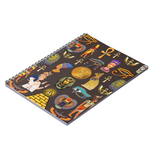 Altes ägyptisches Hieroglyphisches Muster Notizblock (Linke Seite)