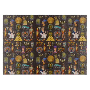 Altes ägyptisches Hieroglyphisches Muster Schneidebrett