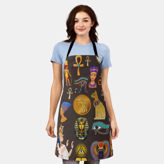 Altes ägyptisches Hieroglyphisches Muster Schürze (Getragen)