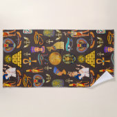 Altes ägyptisches Hieroglyphisches Muster Strandtuch (Vorderseite)