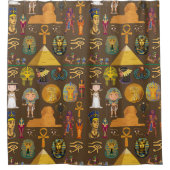 Altes ägyptisches Hieroglyphisches Muster-Symbol Duschvorhang (Vorderseite)