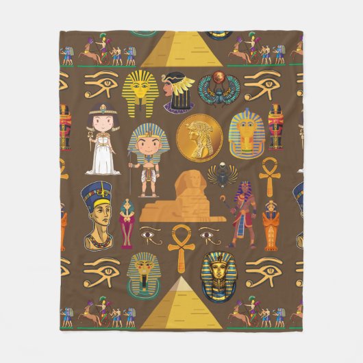 Altes ägyptisches Hieroglyphisches Muster-Symbol Fleecedecke (Vorderseite)