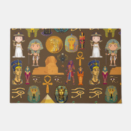 Altes ägyptisches Hieroglyphisches Muster-Symbol Fußmatte