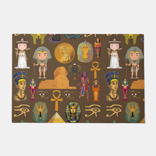 Altes ägyptisches Hieroglyphisches Muster-Symbol Fußmatte (Vorderseite)