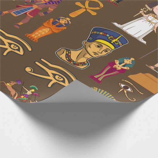 Altes ägyptisches Hieroglyphisches Muster-Symbol Geschenkpapier (Ecke)