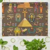 Altes ägyptisches Hieroglyphisches Muster-Symbol Geschirrtuch (Gefaltet)