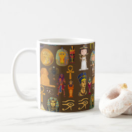 Altes ägyptisches Hieroglyphisches Muster-Symbol Kaffeetasse
