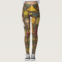 Altes ägyptisches Hieroglyphisches Muster-Symbol Leggings