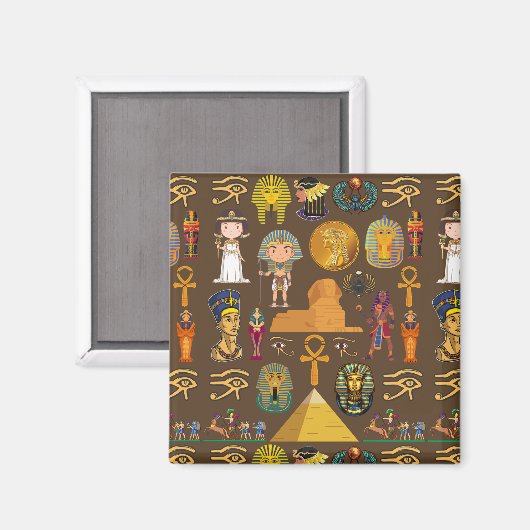 Altes ägyptisches Hieroglyphisches Muster-Symbol Magnet (Vorderseite/Rückseite)