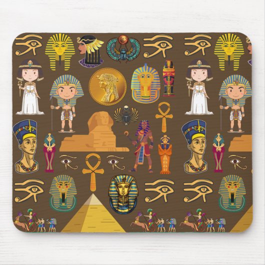 Altes ägyptisches Hieroglyphisches Muster-Symbol Mousepad (Vorne)