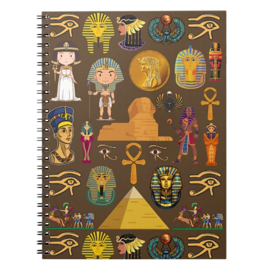 Altes ägyptisches Hieroglyphisches Muster-Symbol Notizblock (Vorderseite)