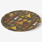 Altes ägyptisches Hieroglyphisches Muster-Symbol Pappteller (Schrägansicht)