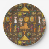 Altes ägyptisches Hieroglyphisches Muster-Symbol Pappteller (Vorderseite)