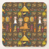 Altes ägyptisches Hieroglyphisches Muster-Symbol Rechteckiger Pappuntersetzer (Vorderseite)