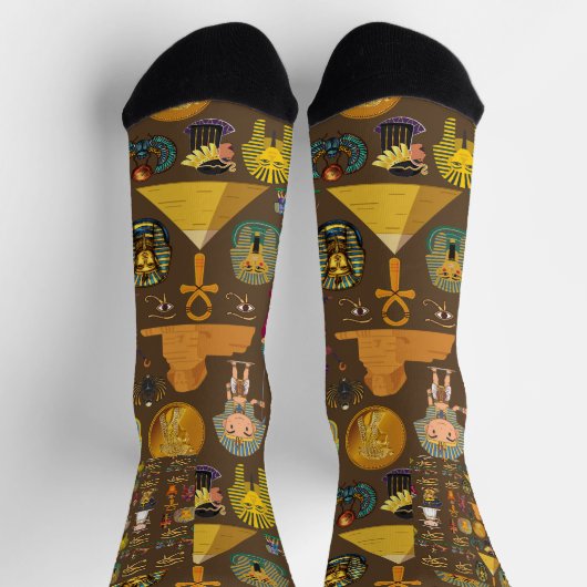 Altes ägyptisches Hieroglyphisches Muster-Symbol Socken (Oben)