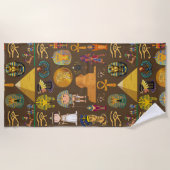 Altes ägyptisches Hieroglyphisches Muster-Symbol Strandtuch (Vorderseite)