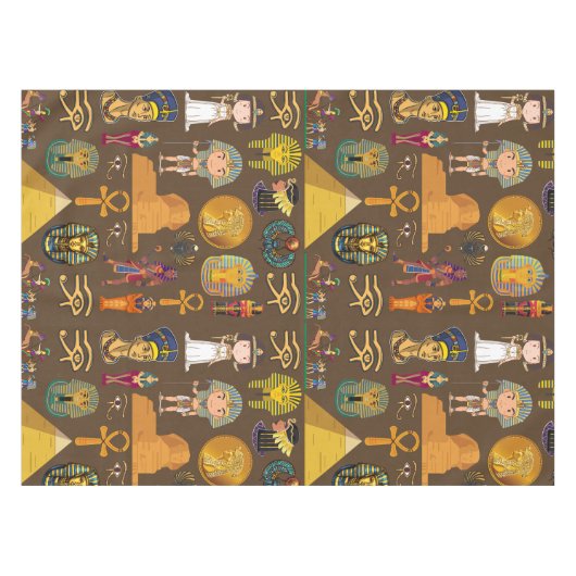 Altes ägyptisches Hieroglyphisches Muster-Symbol Tischdecke (Vorderseite (Horizontal))