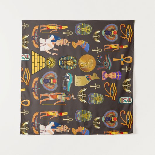 Altes ägyptisches Hieroglyphisches Muster Wandteppich (Vorderseite (Horizontal))