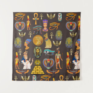 Altes ägyptisches Hieroglyphisches Muster Wandteppich