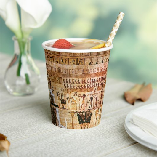 Altes ägyptisches Hieroglyphisches Symbolmuster Pappbecher (In Situ)