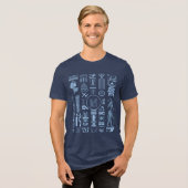 Altes ägyptisches Hieroglyphs Shirt Tri-Blend (Vorderseite voll)