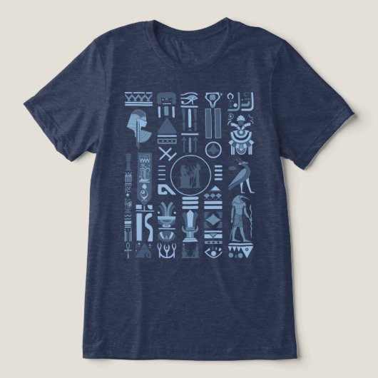 Altes ägyptisches Hieroglyphs Shirt Tri-Blend (Design Vorderseite)