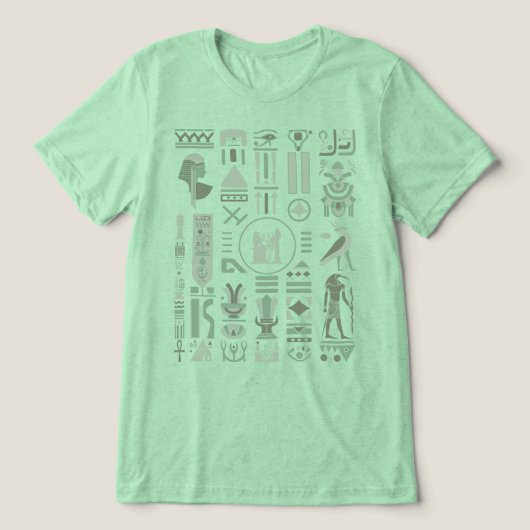 Altes ägyptisches Hieroglyphs Shirt Tri-Blend (Design Vorderseite)
