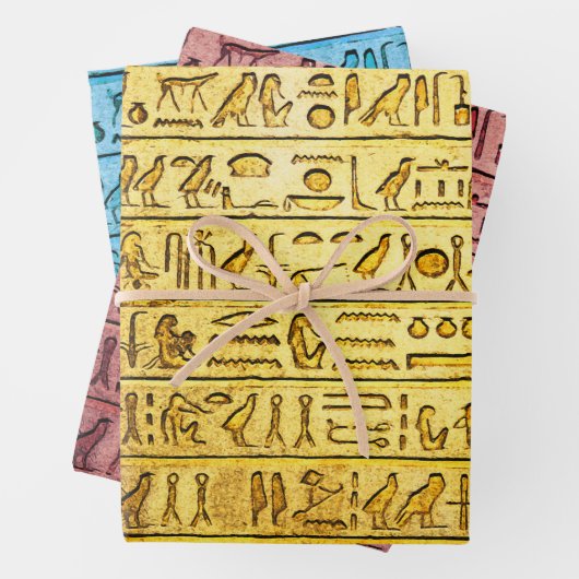 Altes ägyptisches Hieroglyphs Wrapping Paper Set Geschenkpapier Set (Beispiel)