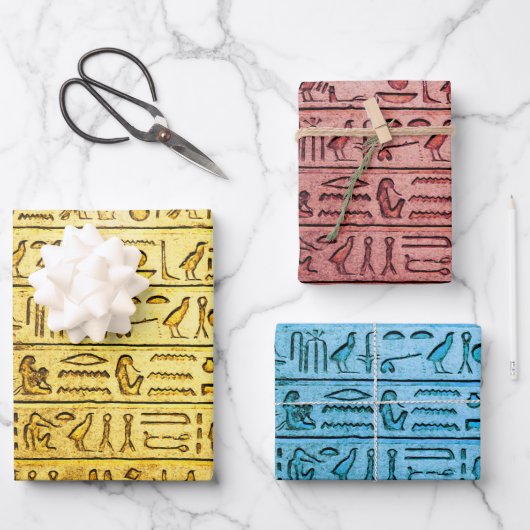 Altes ägyptisches Hieroglyphs Wrapping Paper Set Geschenkpapier Set (Vorderseite)