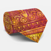 Altes ägyptisches Muster in Orange & Gelb Gold Krawatte (Gerollt)