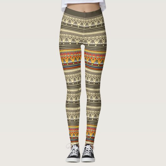 Altes ägyptisches Muster Leggings (Vorderseite)