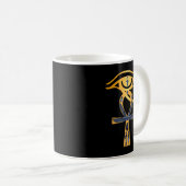 Altes Ägyptisches Wahre Horus Ankh ägyptisches Sym Kaffeetasse (VorderseiteRechts)