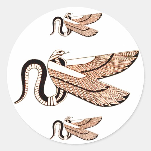 Altes ägyptisches Winged-Serpent-Symbol Runder Aufkleber (Vorderseite)
