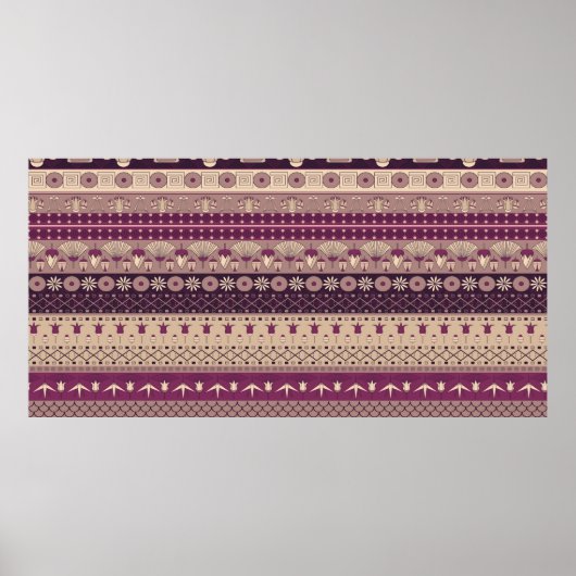 Altes ägyptisches Zierstamm nahtloses Muster. Poster (Vorne)