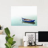 Altes Aiola Boot. Kleines Ruderboot in Seixal Bay. Poster (Heimbüro)