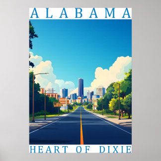 Altes Alabama-Reiseplakat "Herz von Dixie" Poster