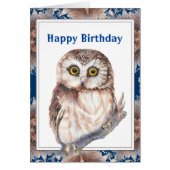 Altes Alter Geburtstag Niedlicher Eule-Vogel (Vorne)