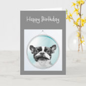Altes Alter Geburtstag Spaß Französischer Bulldog Karte (Gelbe Blume)