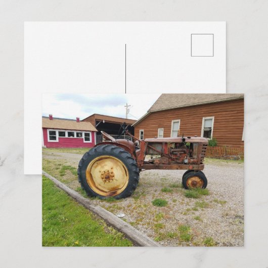 Altes altes antikes Bauerntracker-Poster Postkarte (Vorne/Hinten)