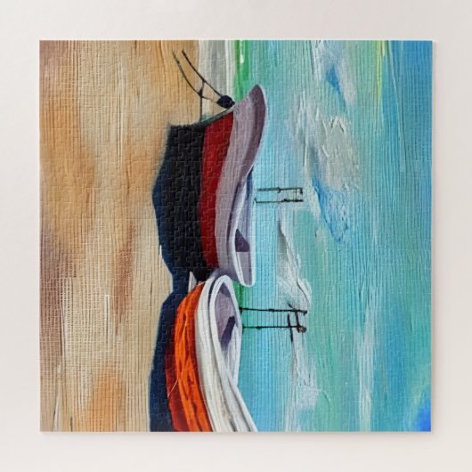 Altes, altes Schiff auf einem Sandstrand Puzzle (Horizontal)