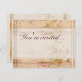 Altes altmodisches Hochzeitsdesign Einladung (Vorne/Hinten)