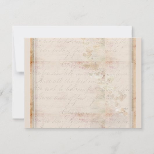 Altes altmodisches Hochzeitsdesign Einladung (Rückseite)