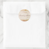 Altes altmodisches Hochzeitsdesign Runder Aufkleber (Tasche)