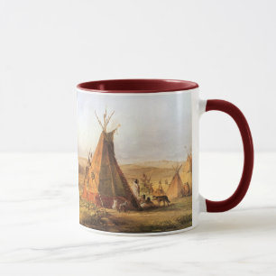Altes Amerika - Westen, Tepees in der Prärie von B Tasse